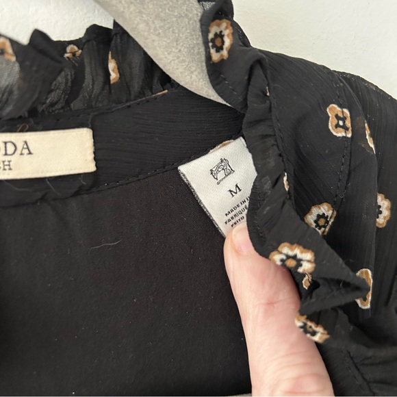 Scotch & Soda Maison Scotch Mille Nuits Tasha Ruffled Tiered Midi Dress Black M - Picture 5 of 13